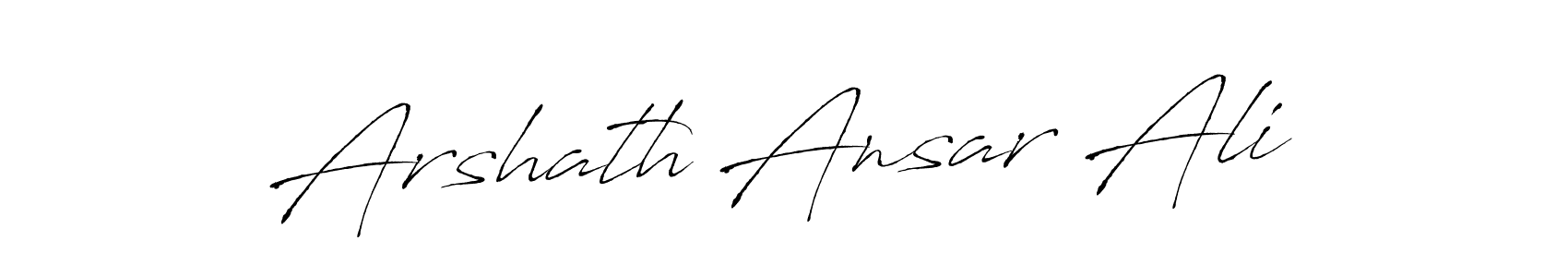 Design your own signature with our free online signature maker. With this signature software, you can create a handwritten (Antro_Vectra) signature for name Arshath Ansar Ali. Arshath Ansar Ali signature style 6 images and pictures png