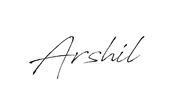 Design your own signature with our free online signature maker. With this signature software, you can create a handwritten (Antro_Vectra) signature for name Arshil. Arshil signature style 6 images and pictures png