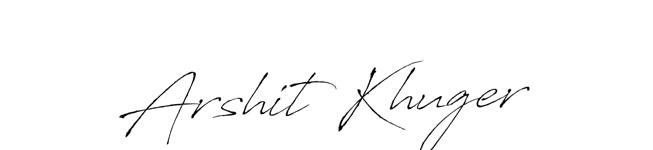 You should practise on your own different ways (Antro_Vectra) to write your name (Arshit Khuger) in signature. don't let someone else do it for you. Arshit Khuger signature style 6 images and pictures png