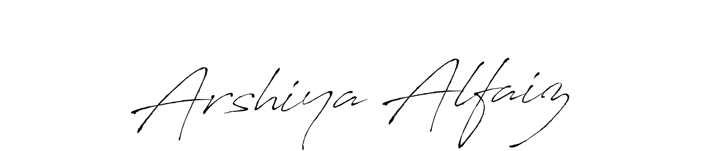 How to make Arshiya Alfaiz name signature. Use Antro_Vectra style for creating short signs online. This is the latest handwritten sign. Arshiya Alfaiz signature style 6 images and pictures png