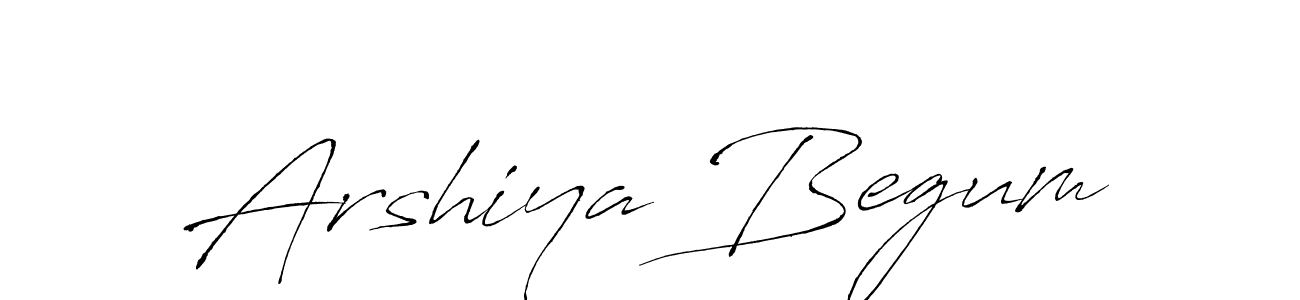 Create a beautiful signature design for name Arshiya Begum. With this signature (Antro_Vectra) fonts, you can make a handwritten signature for free. Arshiya Begum signature style 6 images and pictures png
