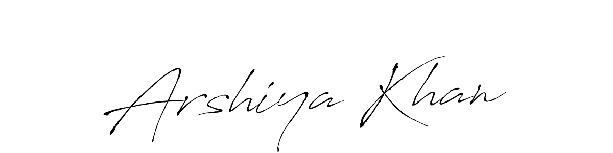 Design your own signature with our free online signature maker. With this signature software, you can create a handwritten (Antro_Vectra) signature for name Arshiya Khan. Arshiya Khan signature style 6 images and pictures png