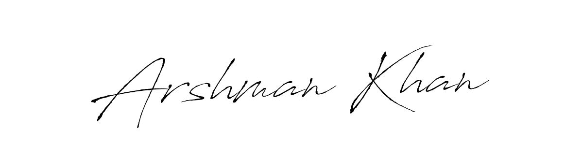 Make a beautiful signature design for name Arshman Khan. With this signature (Antro_Vectra) style, you can create a handwritten signature for free. Arshman Khan signature style 6 images and pictures png