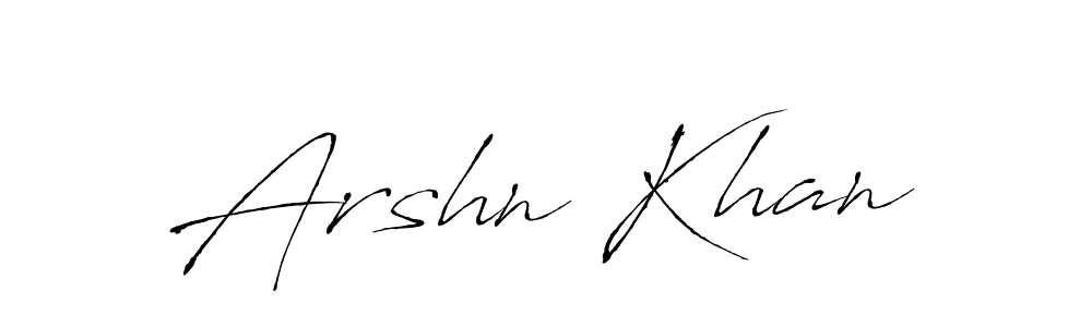 Create a beautiful signature design for name Arshn Khan. With this signature (Antro_Vectra) fonts, you can make a handwritten signature for free. Arshn Khan signature style 6 images and pictures png