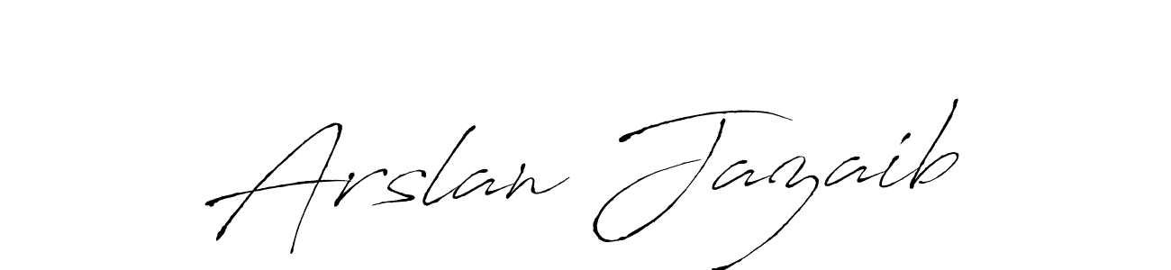 The best way (Antro_Vectra) to make a short signature is to pick only two or three words in your name. The name Arslan Jazaib include a total of six letters. For converting this name. Arslan Jazaib signature style 6 images and pictures png