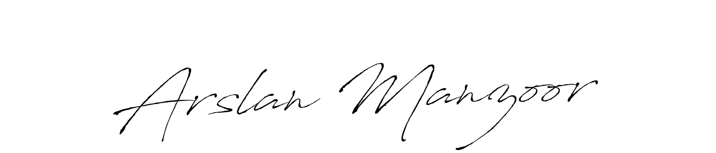 Design your own signature with our free online signature maker. With this signature software, you can create a handwritten (Antro_Vectra) signature for name Arslan Manzoor. Arslan Manzoor signature style 6 images and pictures png