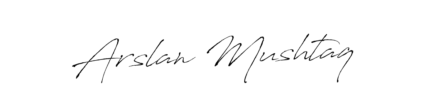 Arslan Mushtaq stylish signature style. Best Handwritten Sign (Antro_Vectra) for my name. Handwritten Signature Collection Ideas for my name Arslan Mushtaq. Arslan Mushtaq signature style 6 images and pictures png