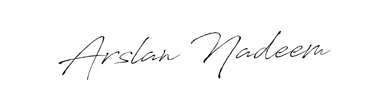 Arslan Nadeem stylish signature style. Best Handwritten Sign (Antro_Vectra) for my name. Handwritten Signature Collection Ideas for my name Arslan Nadeem. Arslan Nadeem signature style 6 images and pictures png