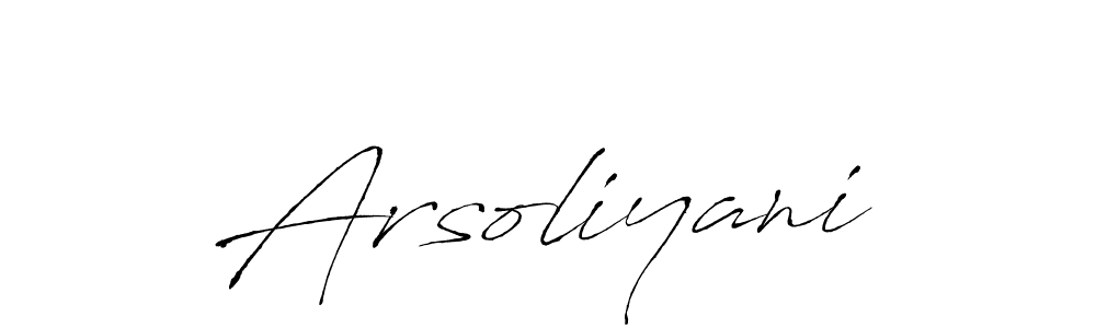 Make a beautiful signature design for name Arsoliyani. With this signature (Antro_Vectra) style, you can create a handwritten signature for free. Arsoliyani signature style 6 images and pictures png