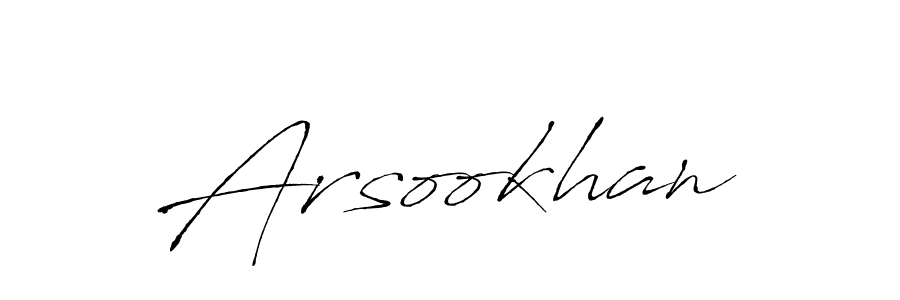 Design your own signature with our free online signature maker. With this signature software, you can create a handwritten (Antro_Vectra) signature for name Arsookhan. Arsookhan signature style 6 images and pictures png