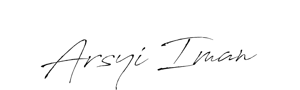 Antro_Vectra is a professional signature style that is perfect for those who want to add a touch of class to their signature. It is also a great choice for those who want to make their signature more unique. Get Arsyi Iman name to fancy signature for free. Arsyi Iman signature style 6 images and pictures png