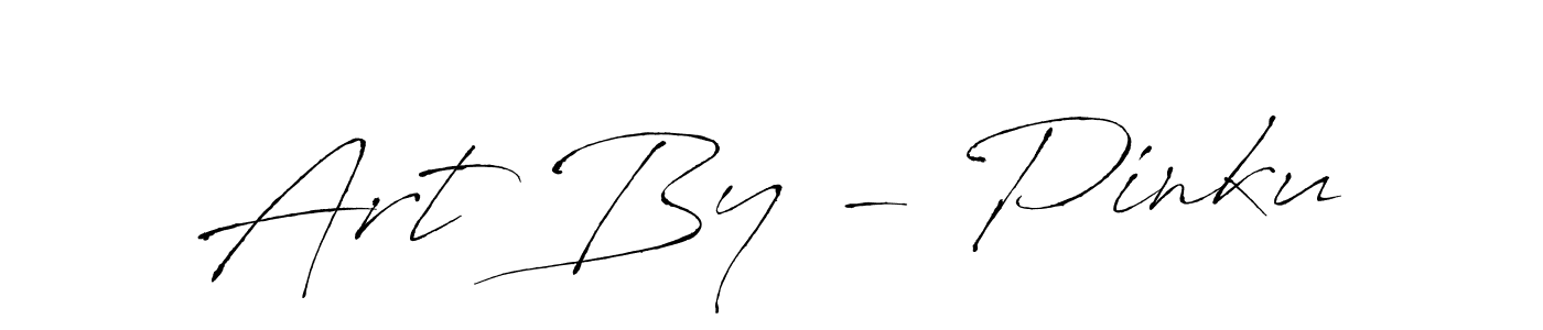 How to make Art By - Pinku name signature. Use Antro_Vectra style for creating short signs online. This is the latest handwritten sign. Art By - Pinku signature style 6 images and pictures png