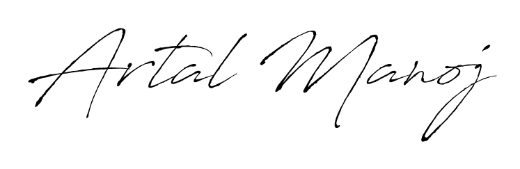 Create a personalized artistic stamp with Artal Manoj in Antro_Vectra font. Perfect for visual artists, designers, and influencers. Artal Manoj signature style 6 images and pictures png
