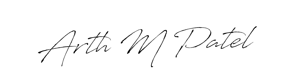 Make a beautiful signature design for name Arth M Patel. With this signature (Antro_Vectra) style, you can create a handwritten signature for free. Arth M Patel signature style 6 images and pictures png