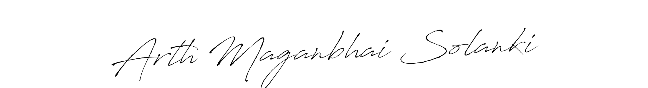 Create a beautiful signature design for name Arth Maganbhai Solanki. With this signature (Antro_Vectra) fonts, you can make a handwritten signature for free. Arth Maganbhai Solanki signature style 6 images and pictures png