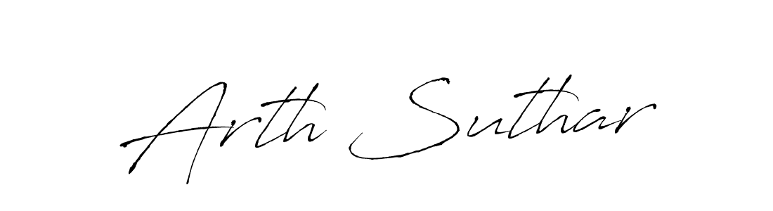 Arth Suthar stylish signature style. Best Handwritten Sign (Antro_Vectra) for my name. Handwritten Signature Collection Ideas for my name Arth Suthar. Arth Suthar signature style 6 images and pictures png