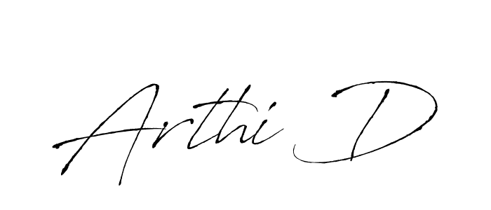 Similarly Antro_Vectra is the best handwritten signature design. Signature creator online .You can use it as an online autograph creator for name Arthi D. Arthi D signature style 6 images and pictures png