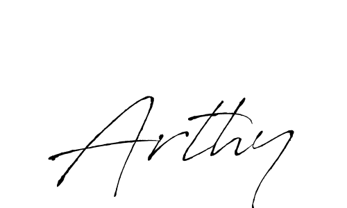 Make a beautiful signature design for name Arthy. With this signature (Antro_Vectra) style, you can create a handwritten signature for free. Arthy signature style 6 images and pictures png