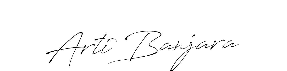 Make a beautiful signature design for name Arti Banjara. With this signature (Antro_Vectra) style, you can create a handwritten signature for free. Arti Banjara signature style 6 images and pictures png