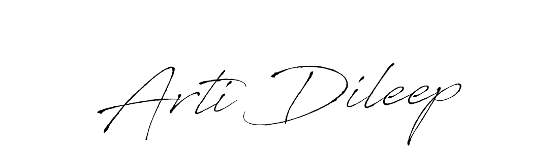 Make a beautiful signature design for name Arti Dileep. With this signature (Antro_Vectra) style, you can create a handwritten signature for free. Arti Dileep signature style 6 images and pictures png