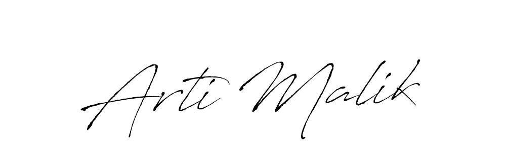 Make a beautiful signature design for name Arti Malik. With this signature (Antro_Vectra) style, you can create a handwritten signature for free. Arti Malik signature style 6 images and pictures png