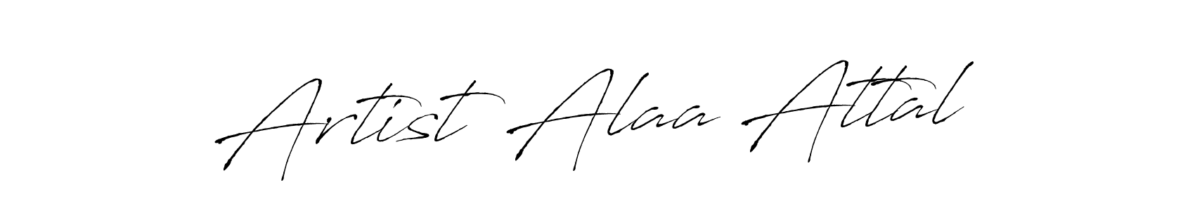 How to make Artist Alaa Attal name signature. Use Antro_Vectra style for creating short signs online. This is the latest handwritten sign. Artist Alaa Attal signature style 6 images and pictures png