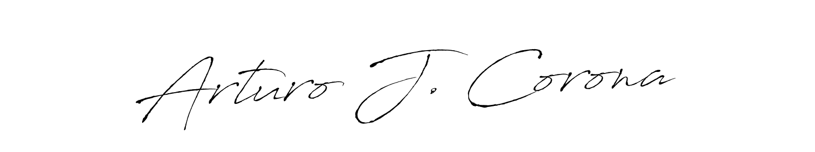 How to make Arturo J. Corona name signature. Use Antro_Vectra style for creating short signs online. This is the latest handwritten sign. Arturo J. Corona signature style 6 images and pictures png