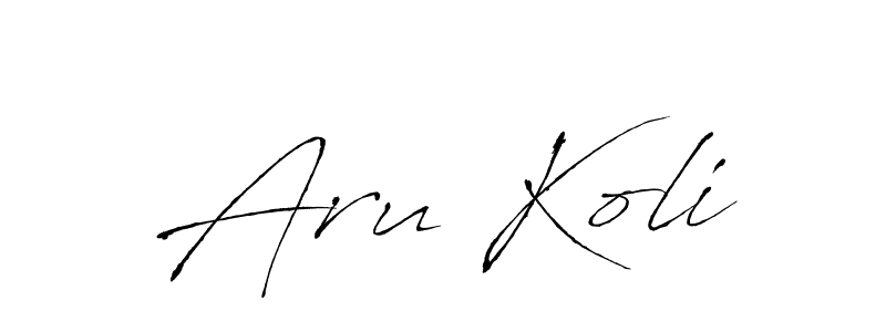 You should practise on your own different ways (Antro_Vectra) to write your name (Aru Koli) in signature. don't let someone else do it for you. Aru Koli signature style 6 images and pictures png