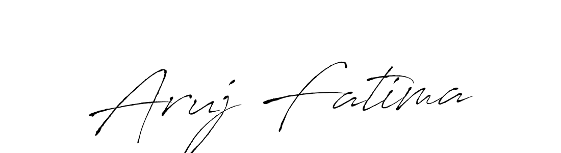 The best way (Antro_Vectra) to make a short signature is to pick only two or three words in your name. The name Aruj Fatima include a total of six letters. For converting this name. Aruj Fatima signature style 6 images and pictures png