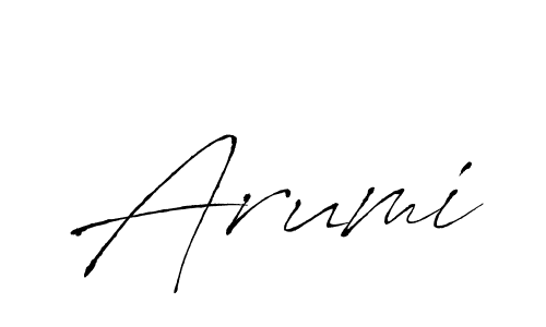 Design your own signature with our free online signature maker. With this signature software, you can create a handwritten (Antro_Vectra) signature for name Arumi. Arumi signature style 6 images and pictures png