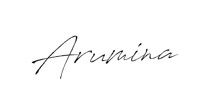 Use a signature maker to create a handwritten signature online. With this signature software, you can design (Antro_Vectra) your own signature for name Arumina. Arumina signature style 6 images and pictures png