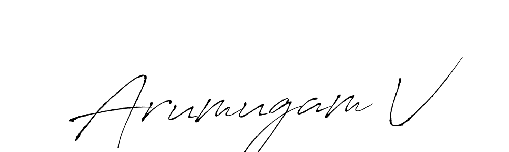 Design your own signature with our free online signature maker. With this signature software, you can create a handwritten (Antro_Vectra) signature for name Arumugam V. Arumugam V signature style 6 images and pictures png