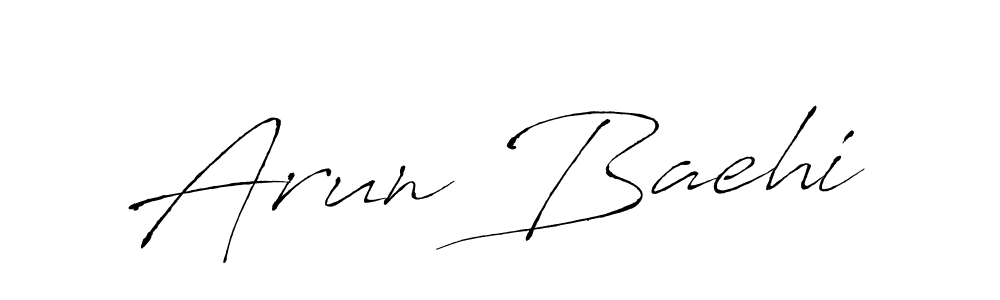 How to make Arun Baehi name signature. Use Antro_Vectra style for creating short signs online. This is the latest handwritten sign. Arun Baehi signature style 6 images and pictures png