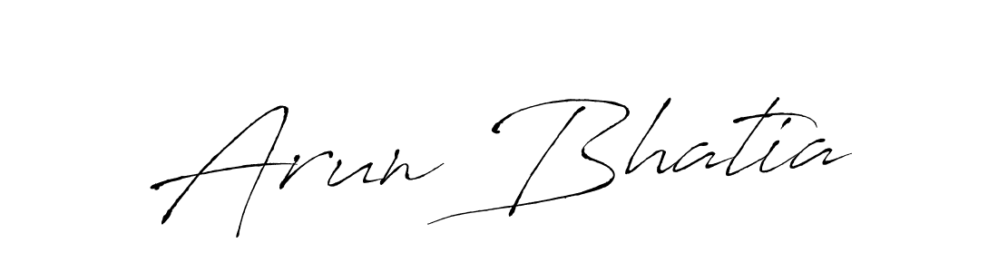 Design your own signature with our free online signature maker. With this signature software, you can create a handwritten (Antro_Vectra) signature for name Arun Bhatia. Arun Bhatia signature style 6 images and pictures png