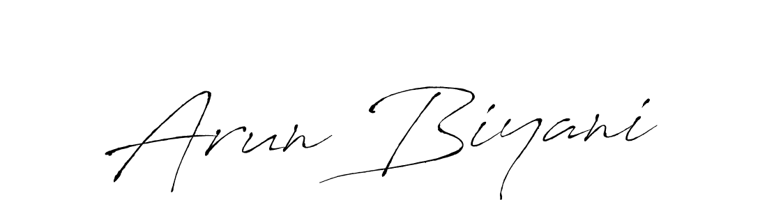 Antro_Vectra is a professional signature style that is perfect for those who want to add a touch of class to their signature. It is also a great choice for those who want to make their signature more unique. Get Arun Biyani name to fancy signature for free. Arun Biyani signature style 6 images and pictures png