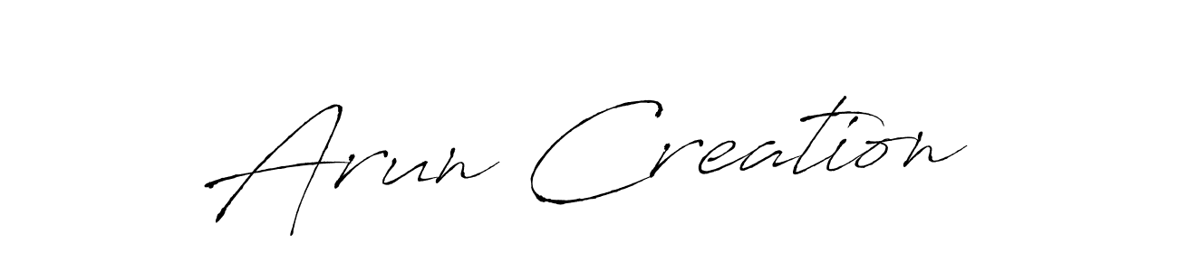 Design your own signature with our free online signature maker. With this signature software, you can create a handwritten (Antro_Vectra) signature for name Arun Creation. Arun Creation signature style 6 images and pictures png