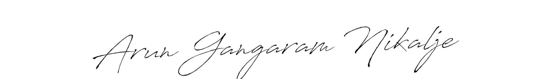 Create a beautiful signature design for name Arun Gangaram Nikalje. With this signature (Antro_Vectra) fonts, you can make a handwritten signature for free. Arun Gangaram Nikalje signature style 6 images and pictures png