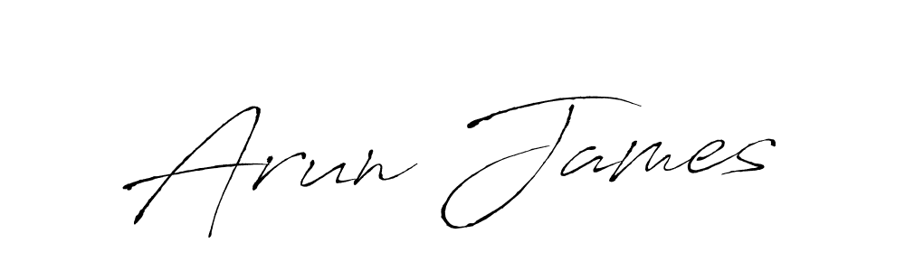 The best way (Antro_Vectra) to make a short signature is to pick only two or three words in your name. The name Arun James include a total of six letters. For converting this name. Arun James signature style 6 images and pictures png