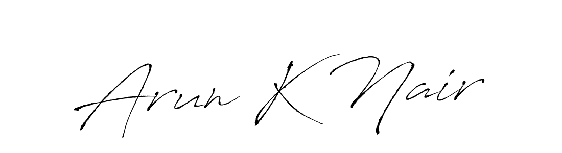 Also we have Arun K Nair name is the best signature style. Create professional handwritten signature collection using Antro_Vectra autograph style. Arun K Nair signature style 6 images and pictures png