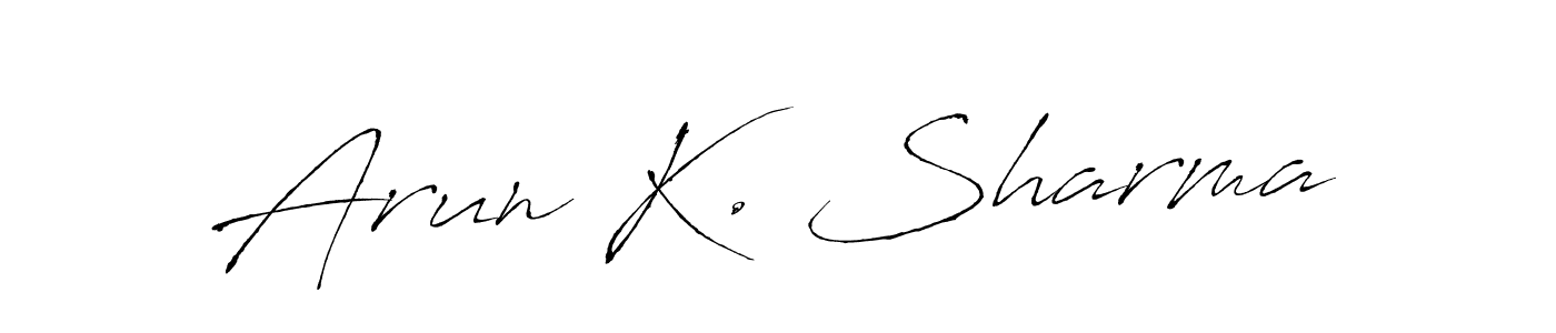 The best way (Antro_Vectra) to make a short signature is to pick only two or three words in your name. The name Arun K. Sharma include a total of six letters. For converting this name. Arun K. Sharma signature style 6 images and pictures png