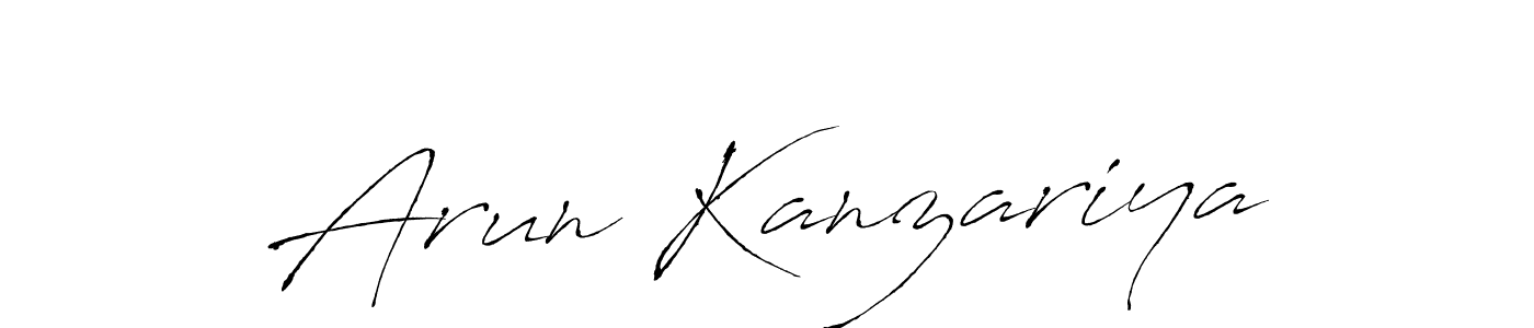 Make a beautiful signature design for name Arun Kanzariya. With this signature (Antro_Vectra) style, you can create a handwritten signature for free. Arun Kanzariya signature style 6 images and pictures png