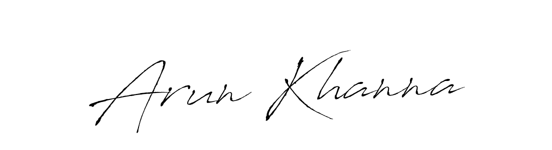 How to make Arun Khanna name signature. Use Antro_Vectra style for creating short signs online. This is the latest handwritten sign. Arun Khanna signature style 6 images and pictures png
