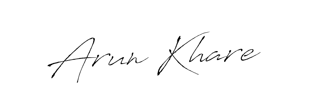 How to make Arun Khare name signature. Use Antro_Vectra style for creating short signs online. This is the latest handwritten sign. Arun Khare signature style 6 images and pictures png