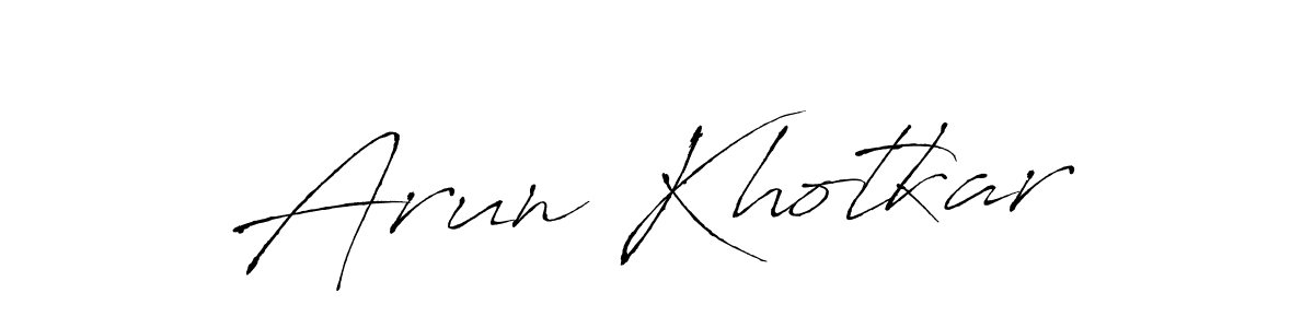 Make a beautiful signature design for name Arun Khotkar. With this signature (Antro_Vectra) style, you can create a handwritten signature for free. Arun Khotkar signature style 6 images and pictures png