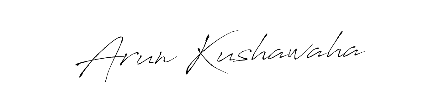 How to make Arun Kushawaha name signature. Use Antro_Vectra style for creating short signs online. This is the latest handwritten sign. Arun Kushawaha signature style 6 images and pictures png