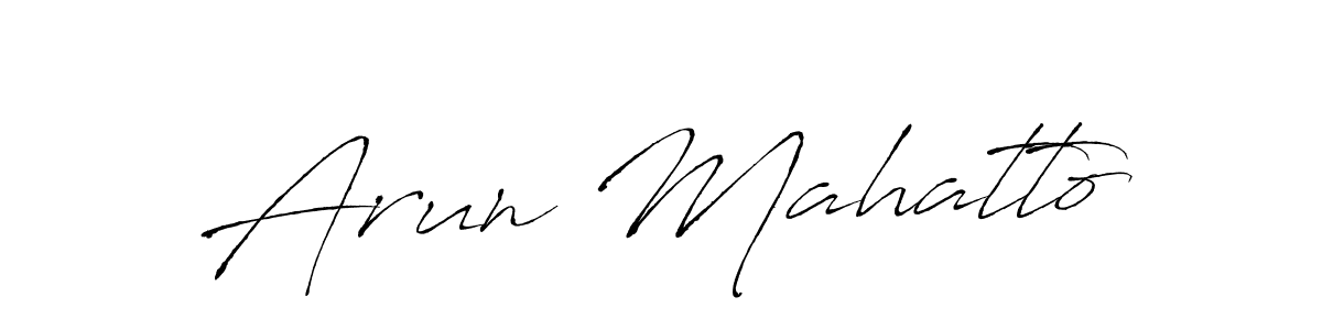 The best way (Antro_Vectra) to make a short signature is to pick only two or three words in your name. The name Arun Mahatto include a total of six letters. For converting this name. Arun Mahatto signature style 6 images and pictures png