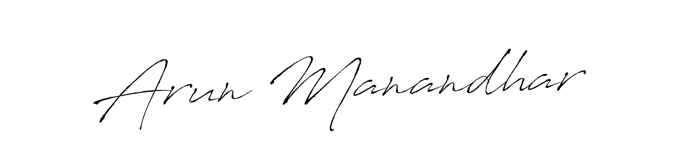 You should practise on your own different ways (Antro_Vectra) to write your name (Arun Manandhar) in signature. don't let someone else do it for you. Arun Manandhar signature style 6 images and pictures png