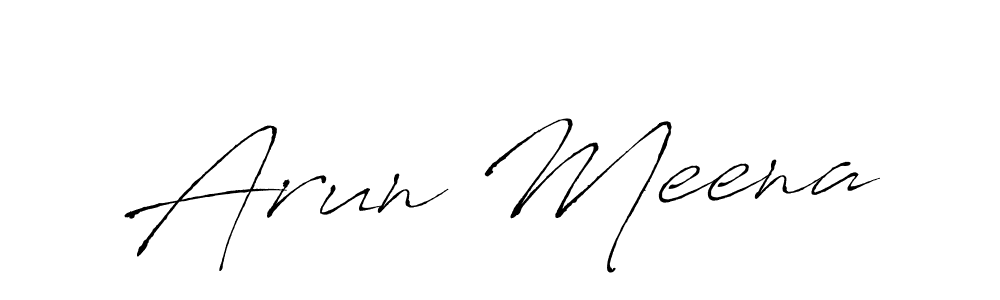 How to make Arun Meena name signature. Use Antro_Vectra style for creating short signs online. This is the latest handwritten sign. Arun Meena signature style 6 images and pictures png