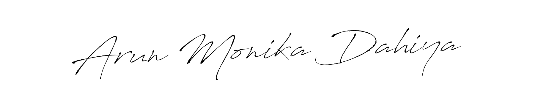 Create a beautiful signature design for name Arun Monika Dahiya. With this signature (Antro_Vectra) fonts, you can make a handwritten signature for free. Arun Monika Dahiya signature style 6 images and pictures png