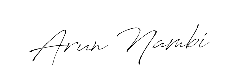 Use a signature maker to create a handwritten signature online. With this signature software, you can design (Antro_Vectra) your own signature for name Arun Nambi. Arun Nambi signature style 6 images and pictures png
